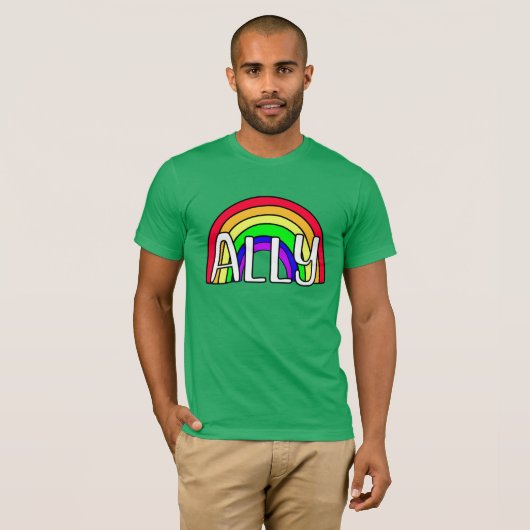 T-shirt Ally LGBTQIA+ Arc-en-ciel | Indicateur de fierté (Devant entier)