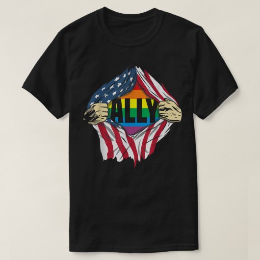 T-shirt Ally Mouvement LGBTQ Gay Transgender Pride Parade (Design devant)