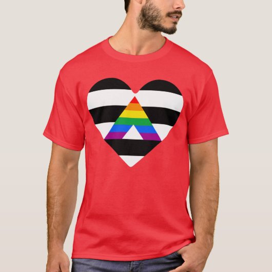 T-Shirt Ally Pride cœur (Devant)