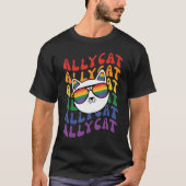 T-shirt AllyCat Ally Cat Gay Pride Rainbow Sunglasses LGB (Devant)
