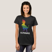 T-shirt Allysaurus Dinosaur In Rainbow Flag For Ally LGBT  (Devant entier)