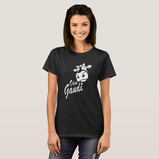 T-shirt Almhütte Oim Gaudi Mountain Vache Dialecte Randonn (Devant entier)