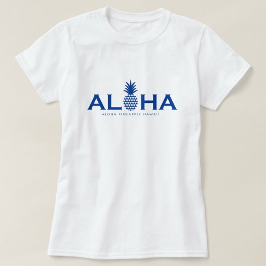T-shirt alohaパイナップル ブルーロゴ(heart) (Design devant)