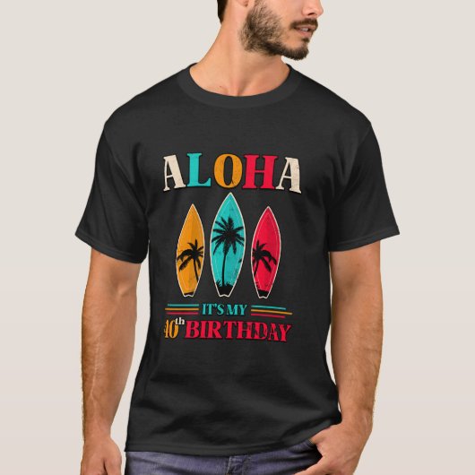 T-shirt Aloha 40e anniversaire Hawaii Tropical Beach Surf (Devant)