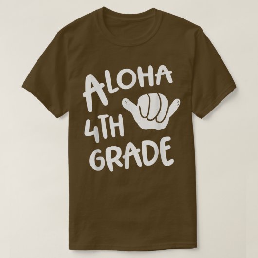 T-shirt Aloha 4e année Retour à l'école Hawaii Shaka Cool  (Design devant)