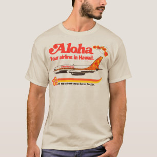 T-shirt Aloha Airlines Déficit Hawaii Avion Touristique