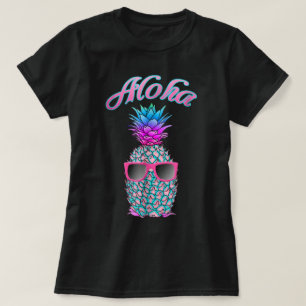 T-shirt Aloha Ananas Tropical Avec Lunettes De Soleil