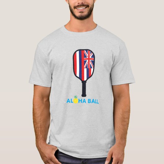 T-shirt Aloha Ball Hawaii Drapeau Pickleball Base (Devant)