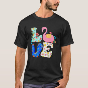 T-shirt Aloha Beach Hawaiian Pineapple Cocktail Flamant ro