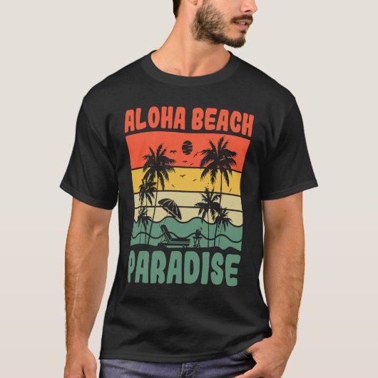 T-shirt Aloha Beach Paradise Ocean Tropical Summer Vacatio (Devant)