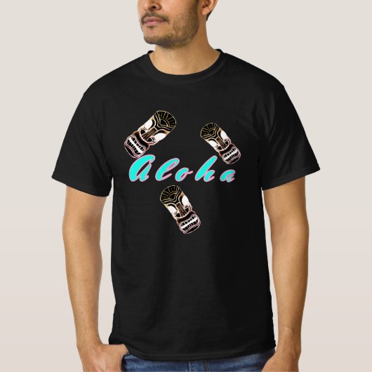 T-shirt Aloha Bouncing Tiki Masks (Devant)