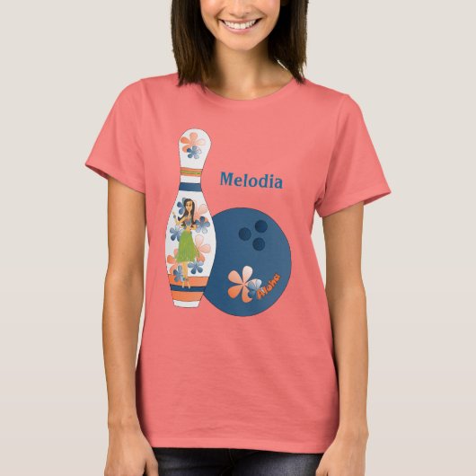 T-shirt Aloha Bowling Design (Devant)