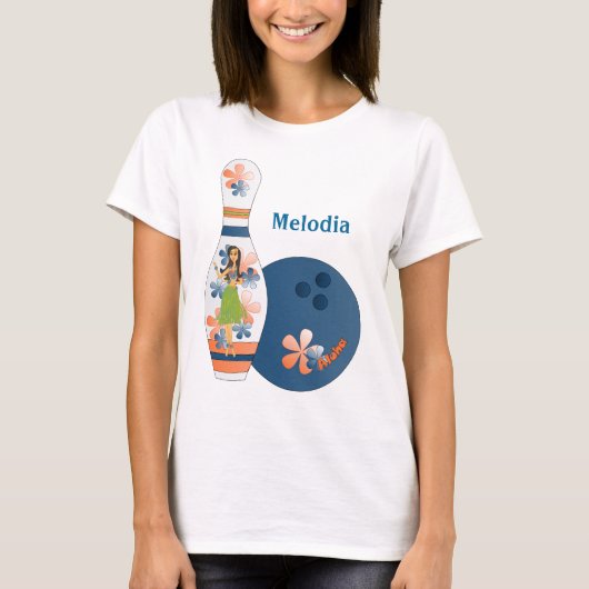 T-shirt Aloha Bowling Design (Devant)