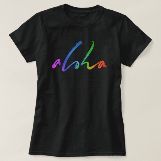 T-shirt Aloha Colorful Tropical Lettering - Hawaii Hawai'i (Design devant)