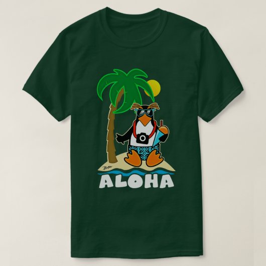 T-shirt Aloha Du Pingouin Hawaïen (Design devant)