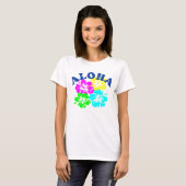 T-shirt Aloha Fleurs hawaïennes colorées (Devant entier)