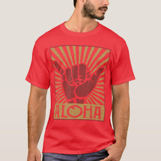 T-shirt Aloha hawaïen Hawaii Vintage en détresse Shaka Sig