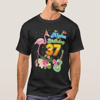 T-shirt Aloha Hawaii 37E Anniversaire 37 Ans Flamant rose 