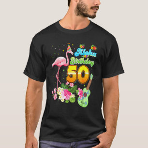 T-shirt Aloha Hawaii 50e anniversaire 50 ans Flamant rose 