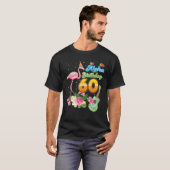 T-shirt Aloha Hawaii 60E Anniversaire 60 Ans Flamant rose  (Devant entier)