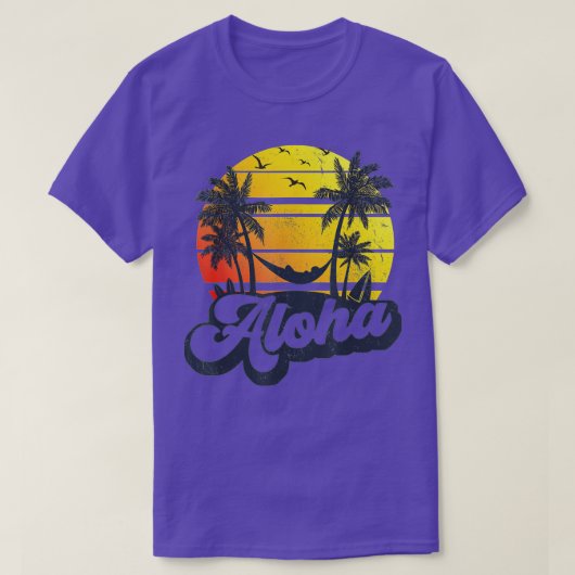 T-shirt Aloha Hawaii Hawaii île Hawaii Palm Trees Plage Va (Design devant)