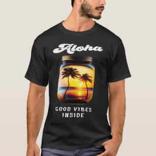 T-shirt Aloha Hawaii Hawaiian Island Palm Beach Surf board