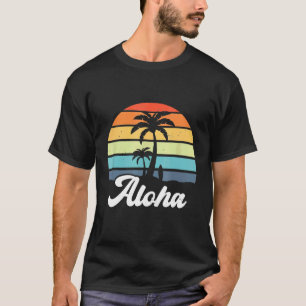 T-shirt Aloha Hawaii Hawaiian Island Palm Beach Surf board