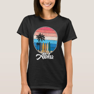 T-shirt Aloha Hawaii Hawaiian Pour Garçons Filles Palm Tre