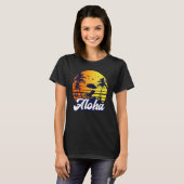 T-shirt Aloha Hawaii Hawaiian Sunset Beach Retro (Devant entier)