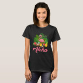 T-shirt Aloha Hawaii Hawaiian Tropical Flamingo Summer Vac (Devant entier)