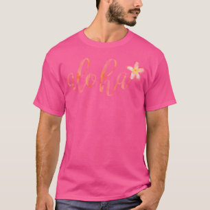 T-shirt Aloha Hawaii Plumeria Aquarelle Floral