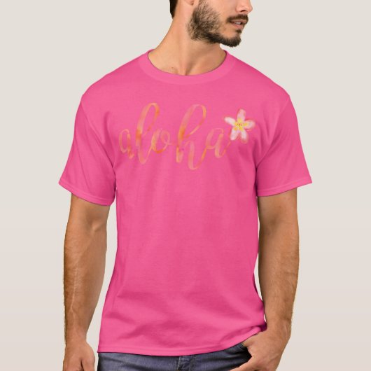 T-shirt Aloha Hawaii Plumeria Watercolor Floral (Devant)