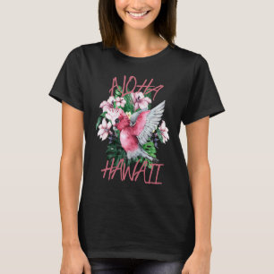 T-shirt Aloha Hawaii Rose Et Gris Cacatoès Exotique Tropic
