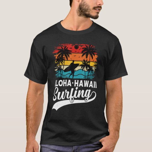 T-shirt Aloha Hawaii Surfing Summer Vacation Beach Wave Su (Devant)