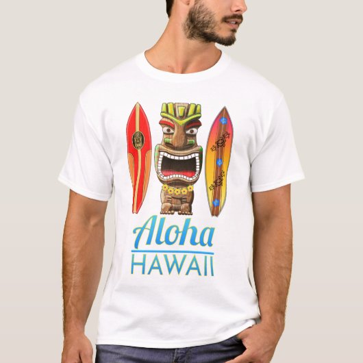 T-shirt Aloha Hawaii Tiki Surf (Devant)