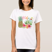 T-shirt Aloha Hawaiian Aineapple Tropical Femmes (Devant)