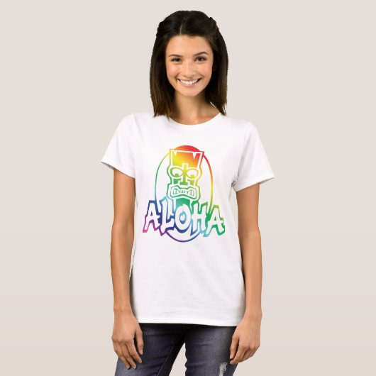T-shirt Aloha Hawaiian Rainbow (Devant entier)