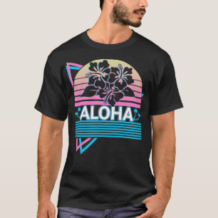 T-shirt Aloha Hibiscus Hawaii Fleur Retro Cadeau