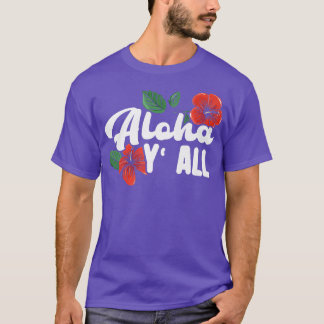 T-shirt Aloha Hibiscus Hawaii Ocean Island Vacances d'été