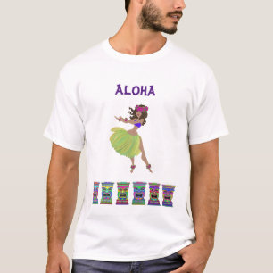 T-shirt "Aloha"Hula girl et Tiki
