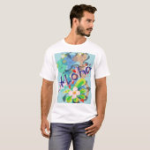 T-shirt Aloha partie hawaïenne T de fleur et de danseur de (Devant entier)