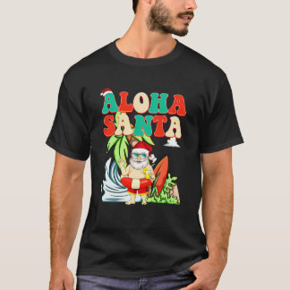 T-shirt Aloha Père Noël Tropical En Juillet