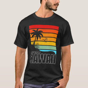 T-shirt Aloha Plage Hawaïenne Palmiers Été Rétro Honol