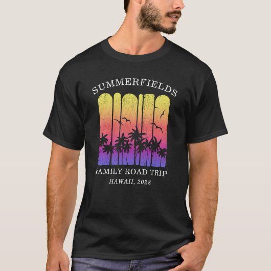 T-shirt Aloha Retro Tropical Road Trip Correspondant Famil (Devant)