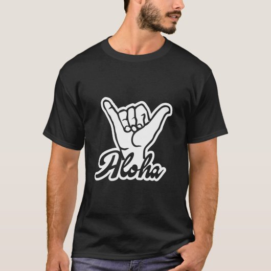 T-shirt Aloha Shaka Hand, Hang Loose sign (Devant)