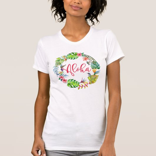 T-shirt Aloha Tropical Hawaiian coloré Anniversaire (Devant)