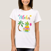 T-shirt Aloha Tropical Pineapple Luau (Devant)