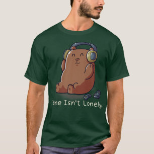 T-shirt Alone n'est pas solitaire Introvert Music Fan Nerd