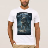 T-shirt Alone, Not Defeated | Motivational Wolf Art (Devant)