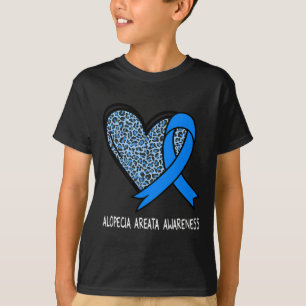T-shirt Alopecia Areata Awareness Bleu Ruban